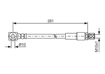 Fren Hortumu Ön Sağ veya Sol BOSCH 1 987 476 405  1987476405 90008235