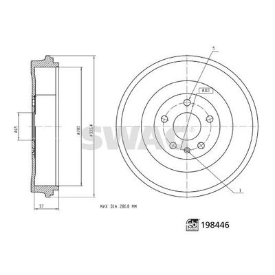 Kampana Arka Sağ veya Sol Skoda Enyaq Coupé (5AC)(01.2022->)  SWAG 33 11 3022