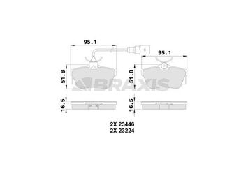 Fren Disk Balata Arka BRAXIS AB0229  701698451 7D0698451 7D0698451D 7D0698451C 7D0698451G 7D0698451J