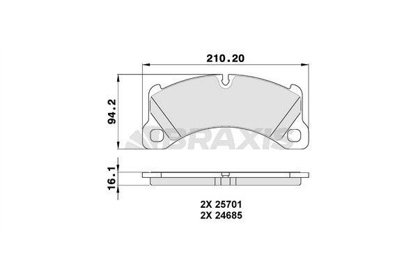 Fren Disk Balata Ön Porsche Cayenne (Typ 9PA1)(01.2007->)  BRAXIS AA0307