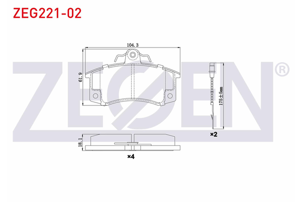 Fren Disk Balata Ön Lada Kalina (1117/1118/1119)(09.2006->)  ZEGEN ZEG221-02
