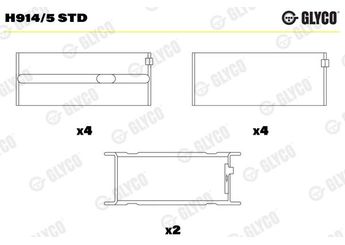Ana Yatak (STD)  KOLBENSCHMIDT 87695600  A6160300540 MB5020AM 6356MSTD 6356 M STD 6160300540 616 030 05 40 6165860003 616 586 00 03 A 616 030 05 40 A6165860003 A 616 586 00 03