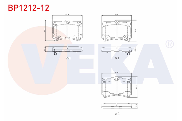 Fren Disk Balata Ön Mazda 323 C/F/S Sedan (BA)(04.1994->)  VEKA BP1212-12