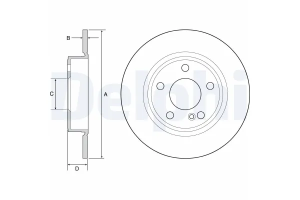 Fren Disk Ayna Arka Sağ ve Sol Mercedes A -Serisi (BM 176)(06.2012->)  DELPHI BG4555C