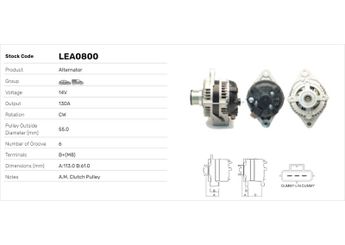 Alternatör  LUCAS ELEKTRIK LEA0800  56029574AA P56029574AA K56029574AA