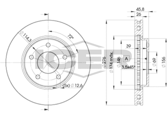 Fren Disk Ayna Ön Sağ ve Sol OTOZONE BD9055  4615A115 4615A190 MN116329 4614A190 MN116330