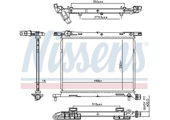 Su Radyatörü  NISSENS 607029  A2105006503 52139791 52149791 52209267