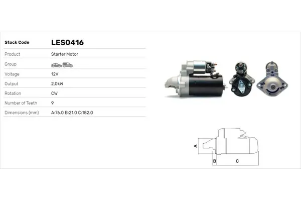 Marş Dinamosu  LUCAS ELEKTRIK LES0416