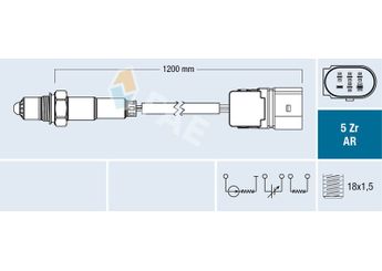 Oksijen (Lambda) Sensörü  FAE 75097  6B906265D 06B 906 265 D 313724