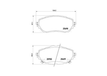 Fren Disk Balata Ön FERBE 77800  446502390 04465-02390 446502391 04465-02391