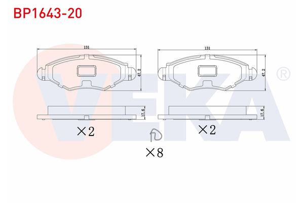 Fren Disk Balata Ön Peugeot 505 SW/ Familial (03.1982->)  VEKA BP1643-20