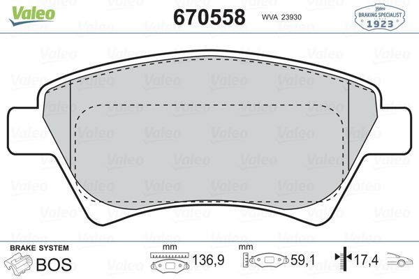 Fren Disk Balata Ön Renault Scenic II (06.2003->)  VALEO 670558