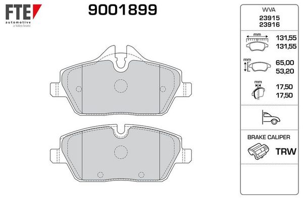 Fren Disk Balata Ön MINI Clubvan (R55)(2012->2015)  FTE 9001899