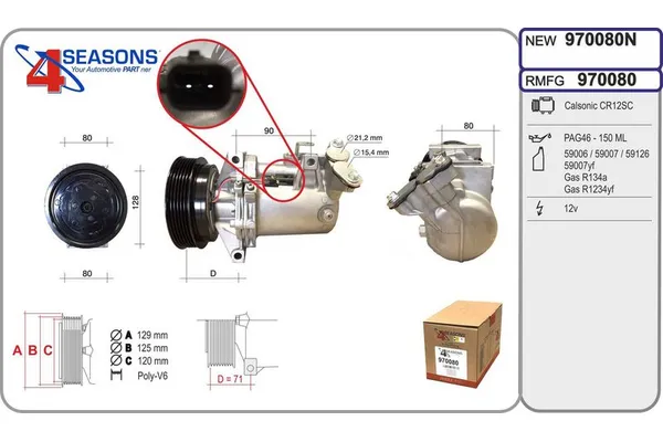 Klima Kompresörü  Nissan Note (E12)(2013->)  RENAULT ORJINAL 926001686R