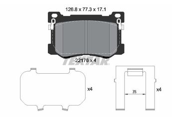 Fren Disk Balata Ön TEXTAR 2217601  581012MA90 58101B1A21 58101B1A33 581013NA50 581013NA90 58101B1A10 58101B1A11 58101B1A20 58101B1A25 58101B1A30 581013TA50