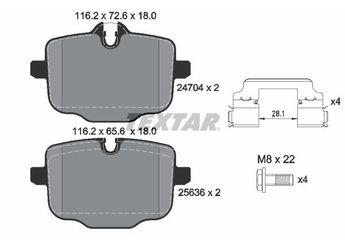 Fren Disk Balata Arka TEXTAR 2470401  34216867175 34216870552 34216890353 34216896975 34216896976 6867175 6870552 6890353 6896975 6896976