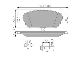 Fren Disk Balata Ön MAGNETI MARELLI 363700415001  XR810210 C2C15990 C2C20686 C2C23786 XR12435 XR812435 XR813324 XR830139 XR837417 XW4Z2001AA