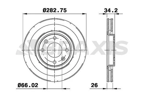 Fren Disk Ayna Ön Sağ ve Sol Citroen C4 X / Ë-C4 X (11.2022->)  BRAXIS AE0008