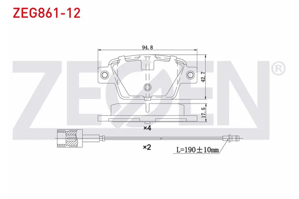 Fren Disk Balata Arka Abarth Stilo (192)(2001->)  ZEGEN ZEG861-12