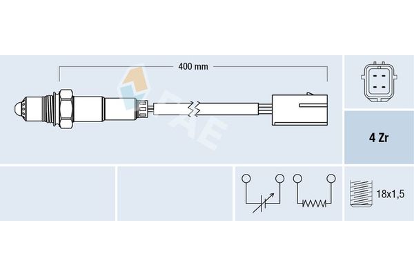 Oksijen (Lambda) Sensörü  Nissan 350 Z (Z33)(07.2003->)  FAE 77507