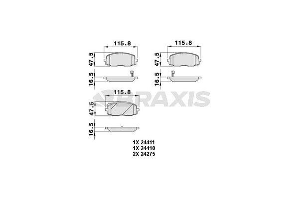 Fren Disk Balata Ön Hyundai i20 (PB)(05.2012->)  BRAXIS AB0052
