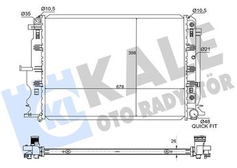 Su Radyatörü  KALE 361510  8K0121403Q 8K0121403T 9065000302 906 500 03 02 9065001402 A9065000302 A9065001402