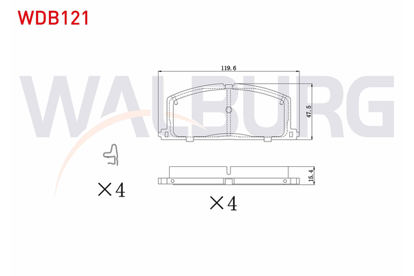 Fren Disk Balata Ön Toyota Carina II (T15)(1984->)  WALBURG WDB121