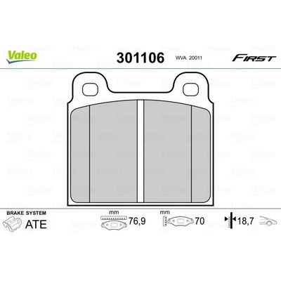 Fren Disk Balata Ön Volkswagen Typ 2 T3 Transporter Kamyonet Çift Kabin (01.1979->2012)  VALEO 301106