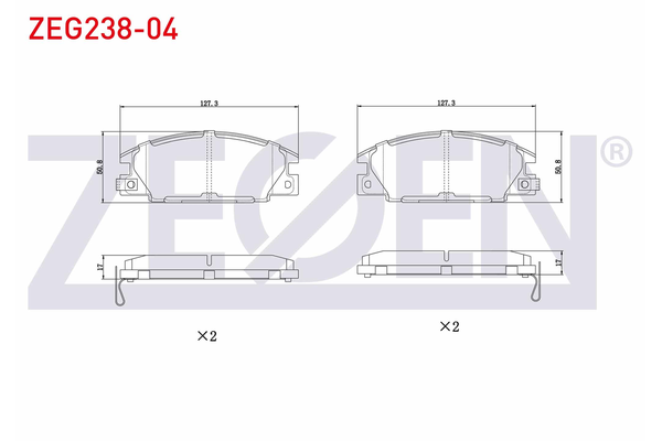 Fren Disk Balata Ön Opel Campo (1992->)  ZEGEN ZEG238-04