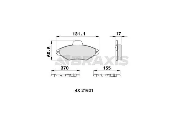 Fren Disk Balata Ön Citroen Xantia Break (01.1998->)  BRAXIS AB0160