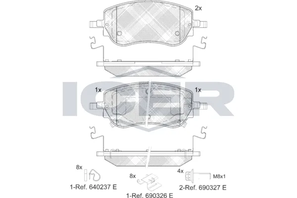 Fren Disk Balata Ön Fiat Egea (356) Sedan (2016->)  CARRINGO 55088