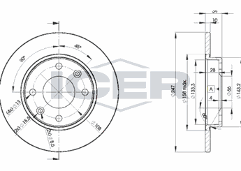 Fren Disk Ayna Ön Sağ ve Sol KALE BALATA TFD00130  96070525 E169001 4246A5 4246A5SK 424689 424995 91508338 95661748 169001 1690.01 4246.A5 91 508 338 95 661 748 96 070 525 4246.89