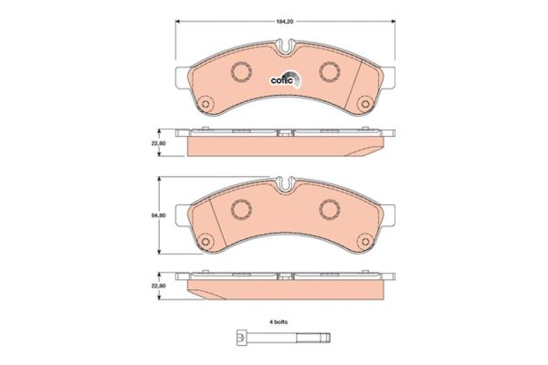 Fren Disk Balata Arka Iveco Daily Şasi (Kasasız)(2019->)  TRW GDB1780
