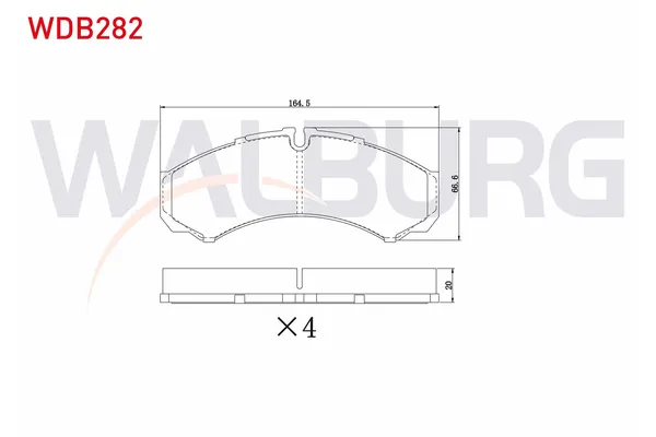 Fren Disk Balata Ön Iveco Daily Şasi (Kasasız)(1999->)  WALBURG WDB282