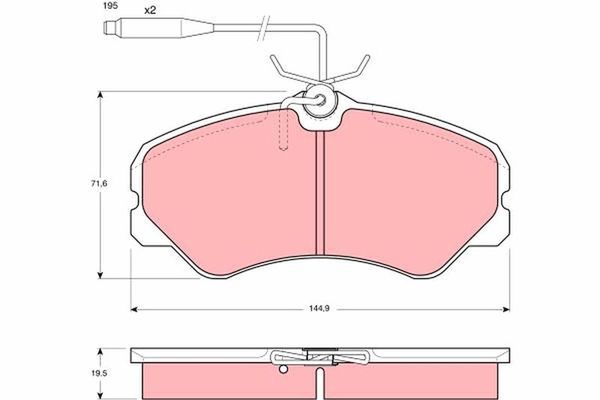 Fren Disk Balata Ön Fiat Ducato P.Van (290)(08.1990->)  TRW GDB447