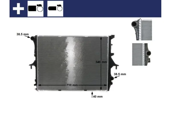 Su Radyatörü  Porsche Cayenne (Typ 9PA1)(01.2007->)  MAHLE CR 571 000S