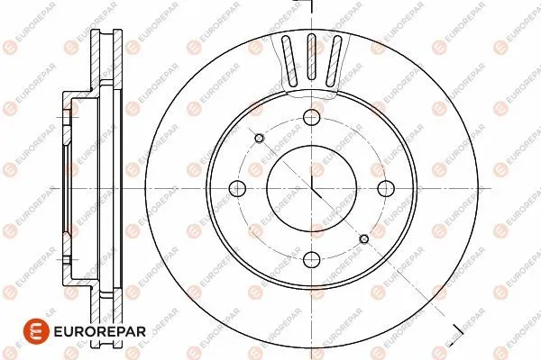 Fren Disk Ayna Ön Sağ ve Sol Mitsubishi Carisma 4 Kapı (DA0)(2000->)  EUROREPAR 1642752580