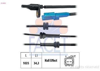Abs Sensörü Ön Sağ veya Sol FACET 21.0220  3637200 3 637 200