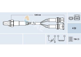 Oksijen (Lambda) Sensörü  FAE 77125  60562536 60578768 60808350 60809629
