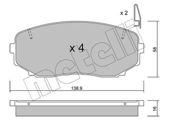 Fren Disk Balata Ön METELLI 22-0872-1  4605B475 4605C248 MZ690598