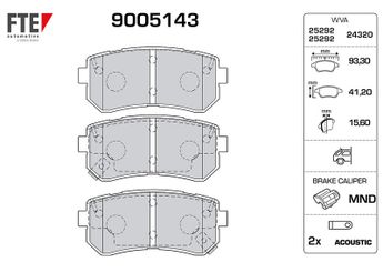 Fren Disk Balata Arka FTE 9005143  583024WA10 58302-4WA10 58302D7A00 58302-D7A00