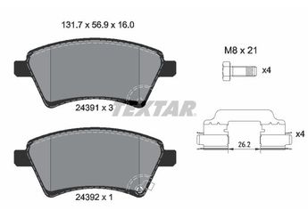 Fren Disk Balata Ön TEXTAR 2439101  5581079J10 71742853 71750033 71773147 5581079J00 5581079J00000 5581079J00L00 5581079J00PPS 5581079J10000