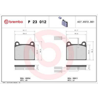 Fren Disk Balata Ön BREMBO P 23 012