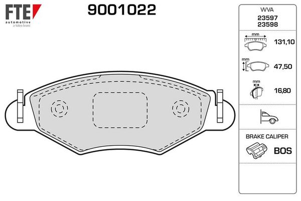Fren Disk Balata Ön Peugeot 206 + (02.2009->)  FTE 9001022