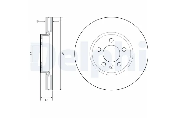 Fren Disk Ayna Ön Sağ ve Sol Volkswagen Taigo (CS1)(08.2021->)  DELPHI BG4965C