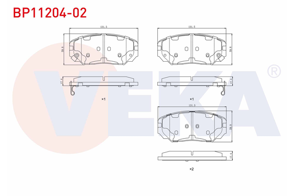 Fren Disk Balata Ön Hyundai Sonata (NF)(2005->)  VEKA BP11204-02