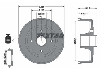 Kampana Arka Sağ veya Sol TEXTAR 94024200  191501615B 418001 9196290