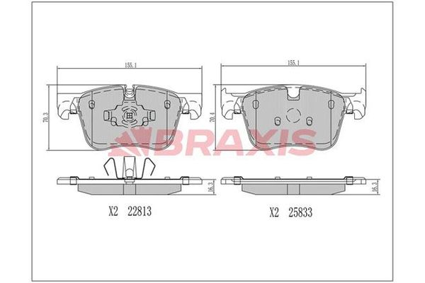 Fren Disk Balata Ön Peugeot 3008 (07.2016->)  BRAXIS AA0693