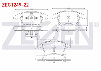Fren Disk Balata Ön ZEGEN ZEG1249-22  DG9C2K021EC 1860105 DG9C-2K021-EC 2014119 DG9C2K021EE DG9C-2K021-EE 1917494 DG9C2K021ED DG9C-2K021-ED