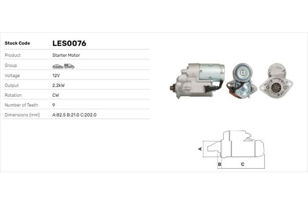 Marş Dinamosu  LUCAS ELEKTRIK LES0076